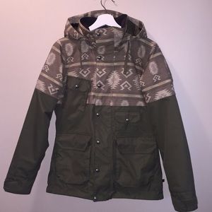 Burton Green Tribal Print Winter Jacket